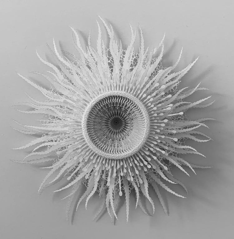 Intricate paper sculptures by Rogan Brown